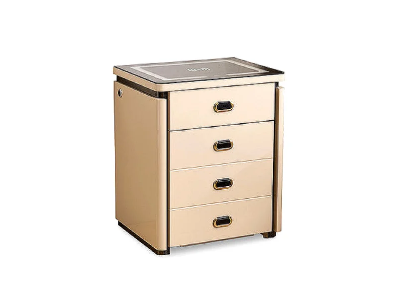 50cm Four-Drawer Smart Nightstand with LED Side Lights