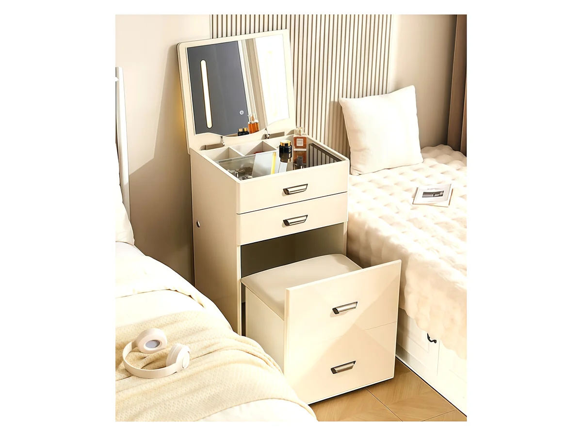 50cm Single-Ring Flip-Top Smart Nightstand Vanity Cabinet