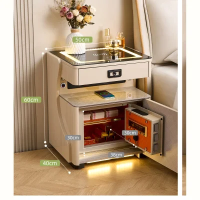 Mesita inteligente de 50 cm con altavoz, LED y almacenamiento seguro