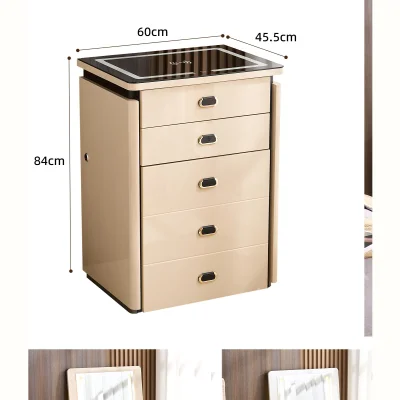 Mueble mesita tocador inteligente de 60 cm con espejo iluminado y caja segura