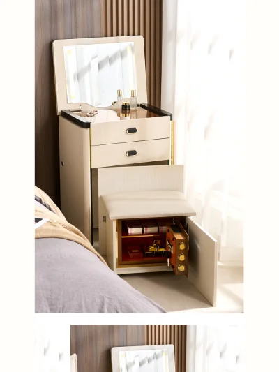Mueble mesita tocador inteligente de 60 cm con espejo iluminado y caja segura
