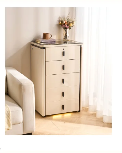 Mueble mesita inteligente alto de 60 cm con caja fuerte