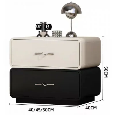 Two-Tone Upholstered Nightstand with Wave Pulls 8113 product view