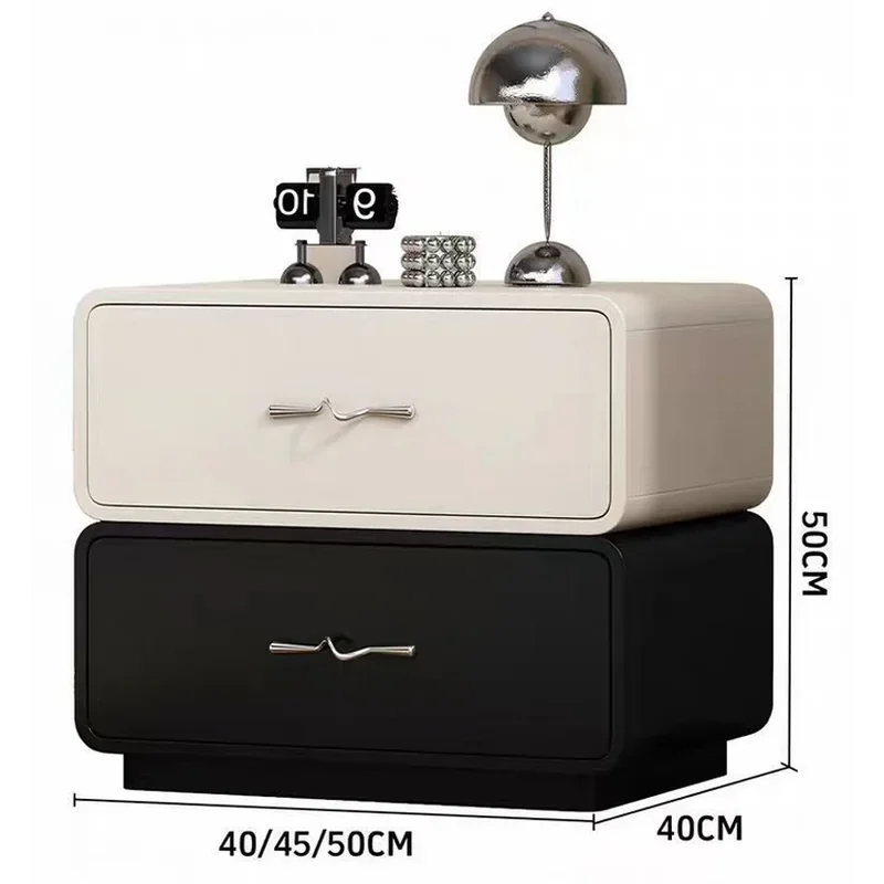 Two-Tone Upholstered Nightstand with Wave Pulls 8113