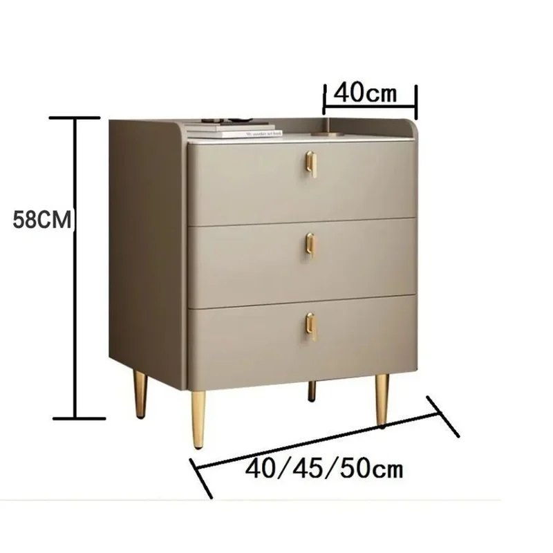 Tall Upholstered Nightstand with Metal Legs