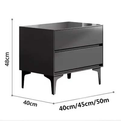 Mesita moderna negra con patas metálicas 8111 product view