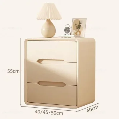 Modern Three-Drawer Upholstered Nightstand product view
