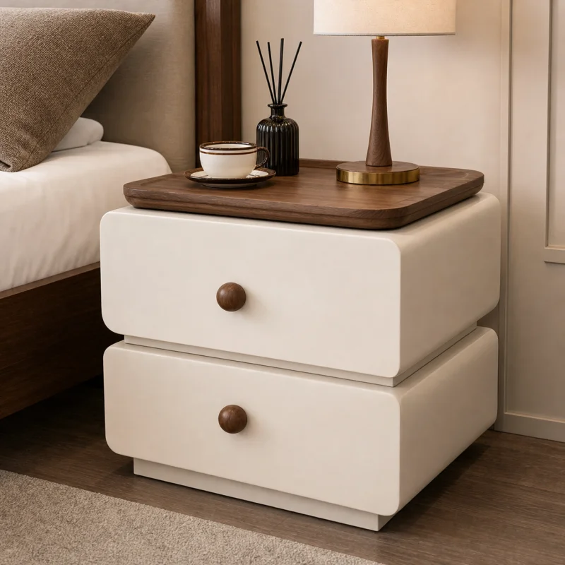 Mesita tapizada A31 con tapa efecto madera: producto recomendado para compradores B2B