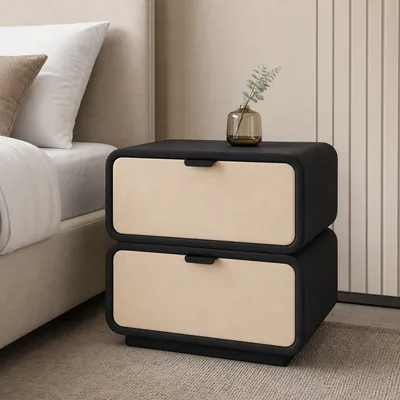 Mesita tapizada bicolor 8112: producto recomendado para programas B2B de dormitorio