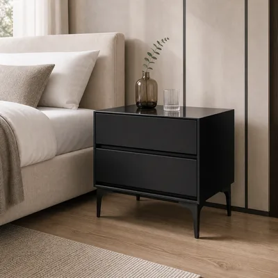 Black Modern Nightstand 8111: Product Pick for Hotel and Retail Bedroom Lines