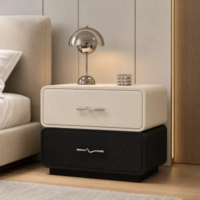 Two-Tone Upholstered Nightstand 8113: Product Pick for Retail and Hotel Bedroom Lines