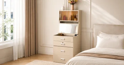 Tall Smart Vanity Cabinet VC05: Product Pick for Compact Suite Bedroom Programs