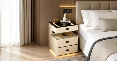 Open-Shelf Smart Nightstand SM01: Product Pick for Bedside Access Zones