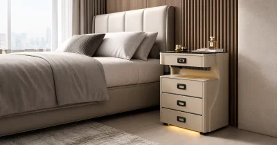 70cm Tall Smart Nightstand SM04: Product Pick for Bedside Service Zones
