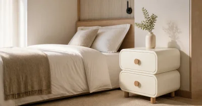 SPF-02 Rounded Upholstered Nightstand: Product Pick for Soft-Finish Bedroom Programs