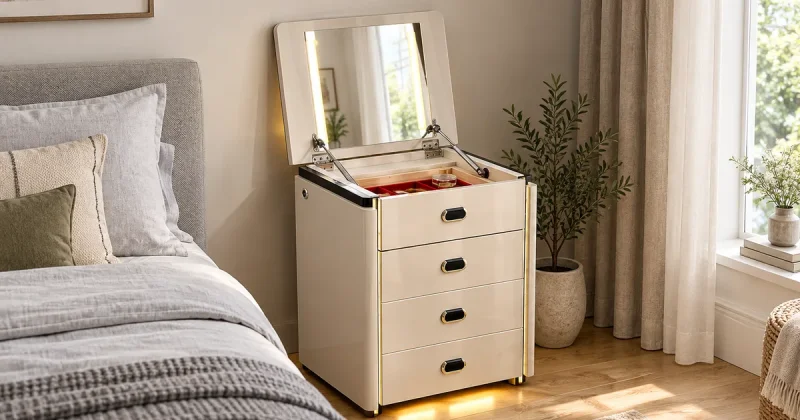 VC02 Flip-Top Vanity Nightstand: Product Pick for Dual-Use Bedroom Spaces