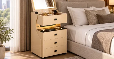 VC03 Tall Smart Vanity Nightstand: Product Pick for Vertically Zoned Bedroom Storage